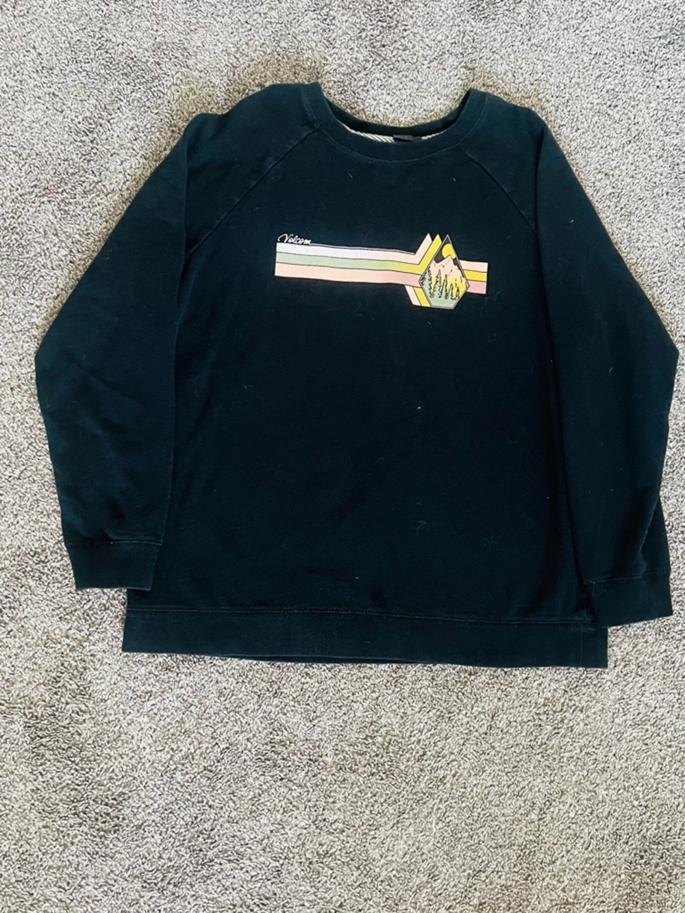 Volcom Black Sweatshirt with Gray Trim